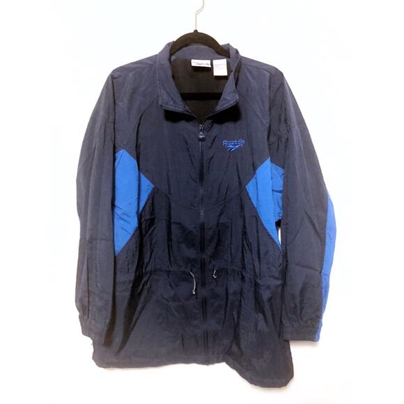 Reebok windbreaker full zip navy blue color block - Picture 1 of 3